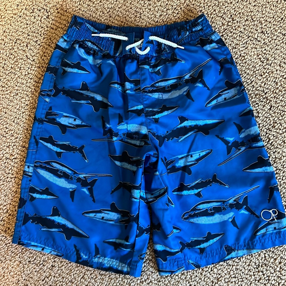 OP Shark Swim Trunks Size Medium Boys